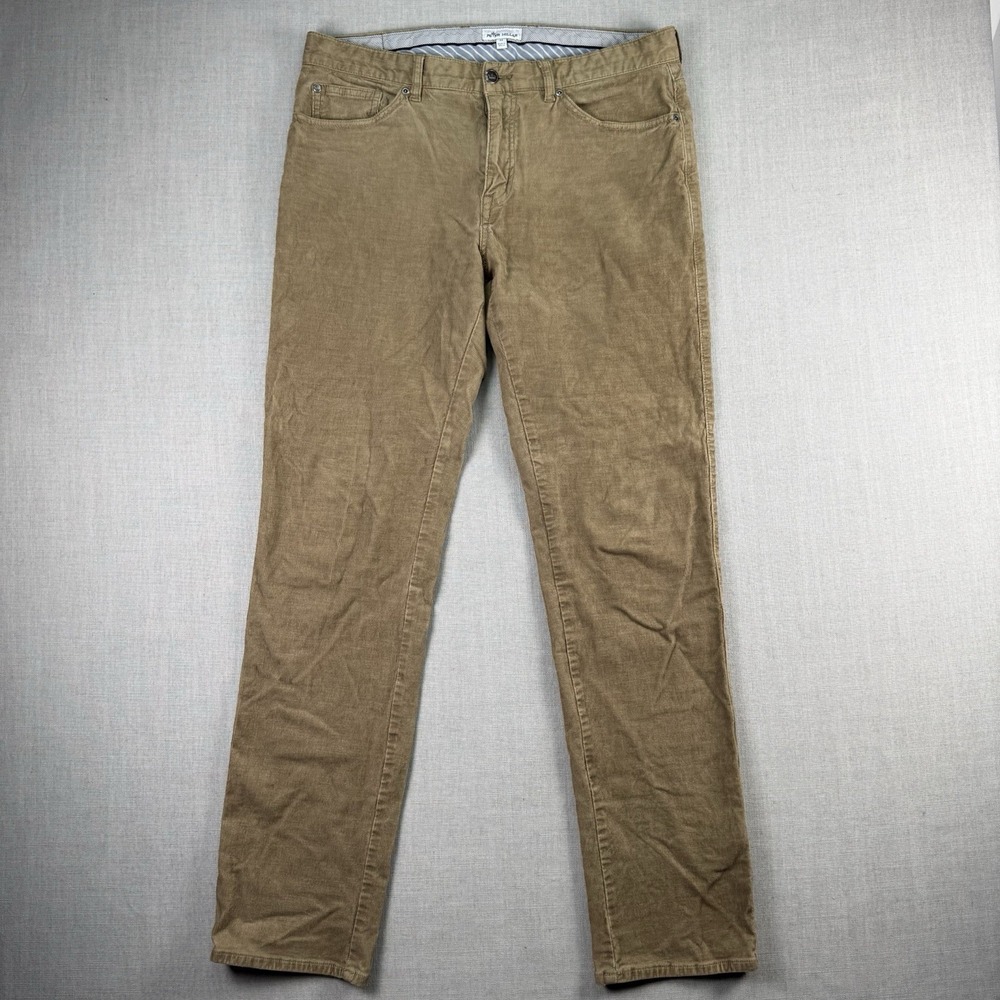 Peter Millar Pants Men's 34x32 Brown Classic Fit Superior Corduroy 5 Pocket Golf